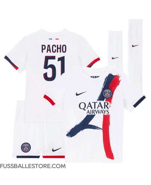 Günstige Paris Saint-Germain Willian Pacho #51 Auswärts Trikotsatzt Kinder 2024-25 Kurzarm (+ Kurze Hosen)
